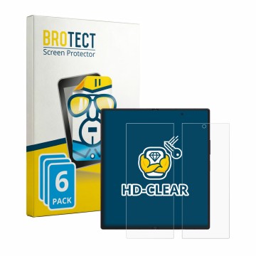 Parte frontale di una confezione del prodotto con il logo del marchio BROTECT. Accanto è raffigurato il dispositivo Samsung Ga
