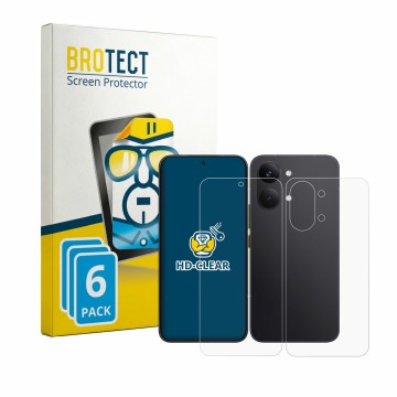 Face avant d’un emballage produit avec le logo de la marque BROTECT. À côté, l’appareil Xiaomi Poco X8 Pro Max (Avant+Arrière)