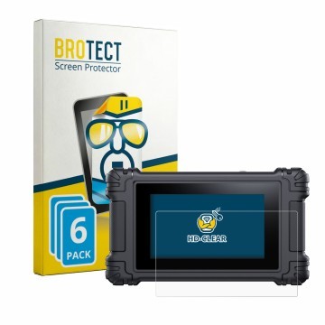 Parte frontal de un envase de producto con el logotipo de la marca BROTECT. Al lado se muestra el dispositivo iCarsoft VAWS V 