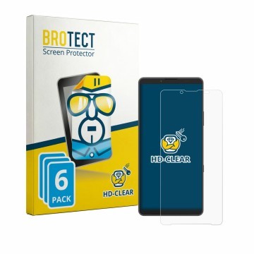 Parte frontale di una confezione del prodotto con il logo del marchio BROTECT. Accanto è raffigurato il dispositivo Sony Xperi