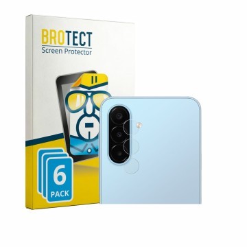 Parte frontal de un envase de producto con el logotipo de la marca BROTECT. Al lado se muestra el dispositivo Samsung Galaxy A