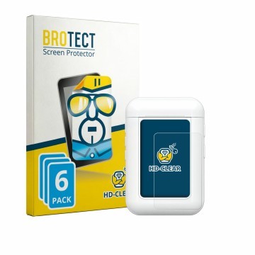 Parte frontal de un envase de producto con el logotipo de la marca BROTECT. Al lado se muestra el dispositivo Anfier A8 con su
