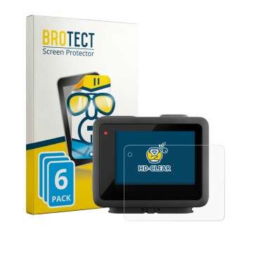 Parte frontale di una confezione del prodotto con il logo del marchio BROTECT. Accanto è raffigurato il dispositivo GoPro Hero