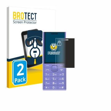 Parte frontal de un envase de producto con el logotipo de la marca BROTECT. Al lado se muestra el dispositivo Nokia 150 Music 