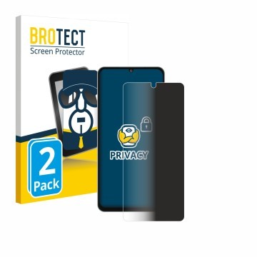 Parte frontale di una confezione del prodotto con il logo del marchio BROTECT. Accanto è raffigurato il dispositivo Samsung Ga