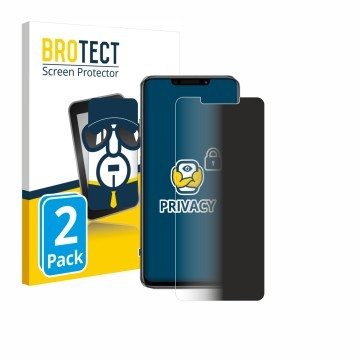 Parte frontal de un envase de producto con el logotipo de la marca BROTECT. Al lado se muestra el dispositivo Huawei Enjoy 60X