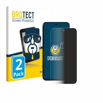 Parte frontal de un envase de producto con el logotipo de la marca BROTECT. Al lado se muestra el dispositivo Motorola Edge 70