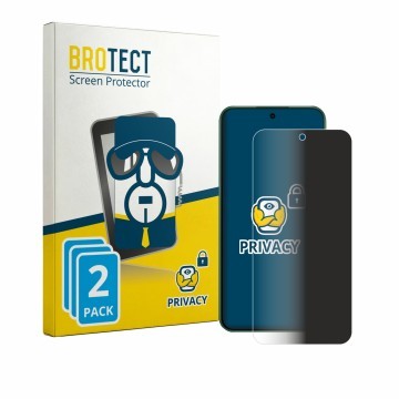 Parte frontal de un envase de producto con el logotipo de la marca BROTECT. Al lado se muestra el dispositivo Oppo F33 con su 