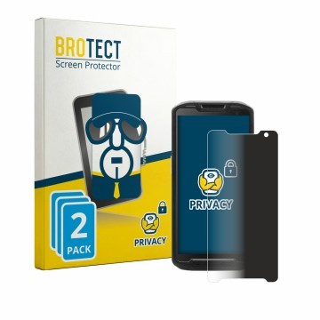 Front side of a product packaging with the brand logo BROTECT. Next to it is the device Point Mobile PM84P shown with the corr