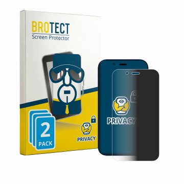 Front side of a product packaging with the brand logo BROTECT. Next to it is the device Hisense U964 shown with the correspond