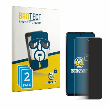 Front side of a product packaging with the brand logo BROTECT. Next to it is the device Motorola Moto G37 shown with the corre