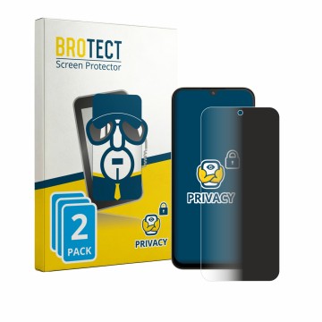 Parte frontale di una confezione del prodotto con il logo del marchio BROTECT. Accanto è raffigurato il dispositivo Xiaomi Poc