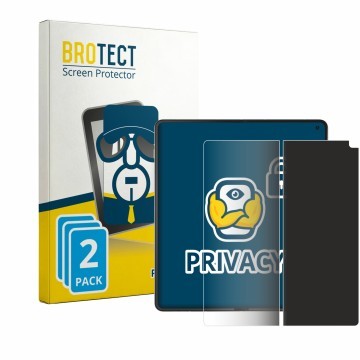 Face avant d’un emballage produit avec le logo de la marque BROTECT. À côté, l’appareil Motorola Razr Fold (Affichage interne)