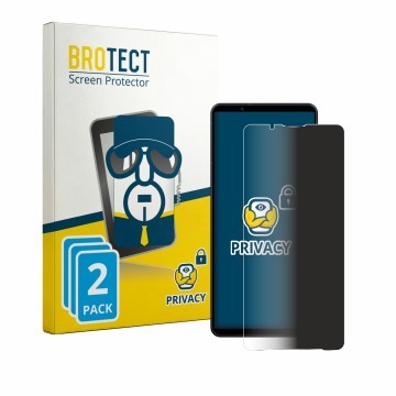 Parte frontale di una confezione del prodotto con il logo del marchio BROTECT. Accanto è raffigurato il dispositivo Sony Xperi