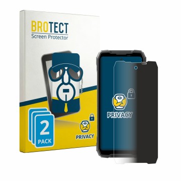 Face avant d’un emballage produit avec le logo de la marque BROTECT. À côté, l’appareil Blackview Rock 5 est représenté avec l