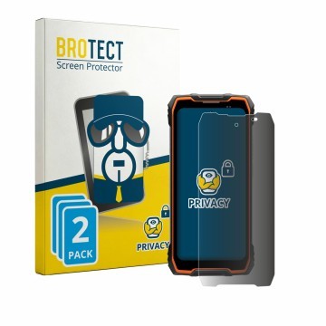 Face avant d’un emballage produit avec le logo de la marque BROTECT. À côté, l’appareil Blackview Rock 2 est représenté avec l