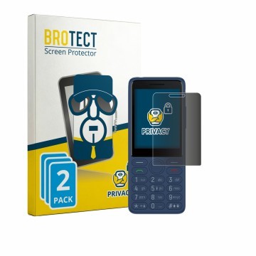 Parte frontal de un envase de producto con el logotipo de la marca BROTECT. Al lado se muestra el dispositivo TCL OneTouch 404
