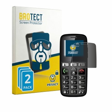 Vorderseite einer Produktverpackung mit dem Markenlogo BROTECT. Daneben ist das Gerät Emporia emporiaHAPPY mit dem zugehörigen