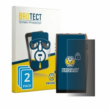Parte frontal de un envase de producto con el logotipo de la marca BROTECT. Al lado se muestra el dispositivo Astell&Kern A&ul