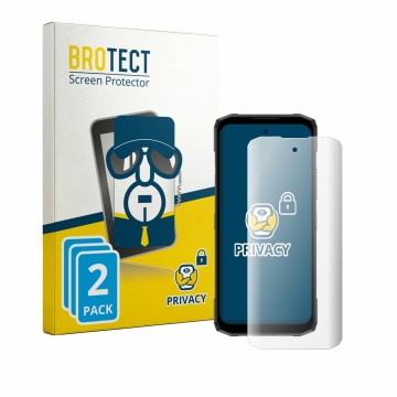 Front side of a product packaging with the brand logo BROTECT. Next to it is the device Doogee Blade 20 Plus shown with the co