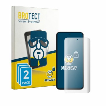 Face avant d’un emballage produit avec le logo de la marque BROTECT. À côté, l’appareil Xiaomi Poco X8 est représenté avec la 