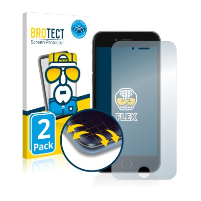 Parte frontale di una confezione del prodotto con il logo del marchio BROTECT. Accanto è raffigurato il dispositivo Apple iPho