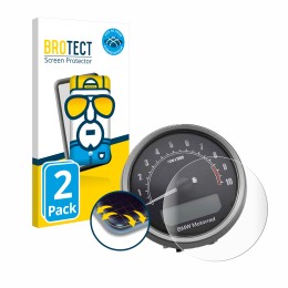 Front side of a product packaging with the brand logo BROTECT. Next to it is the device BMW R NineT Scrambler 2016-2019 Speedo