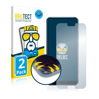 Front side of a product packaging with the brand logo BROTECT. Next to it is the device Honor 10 shown with the corresponding 