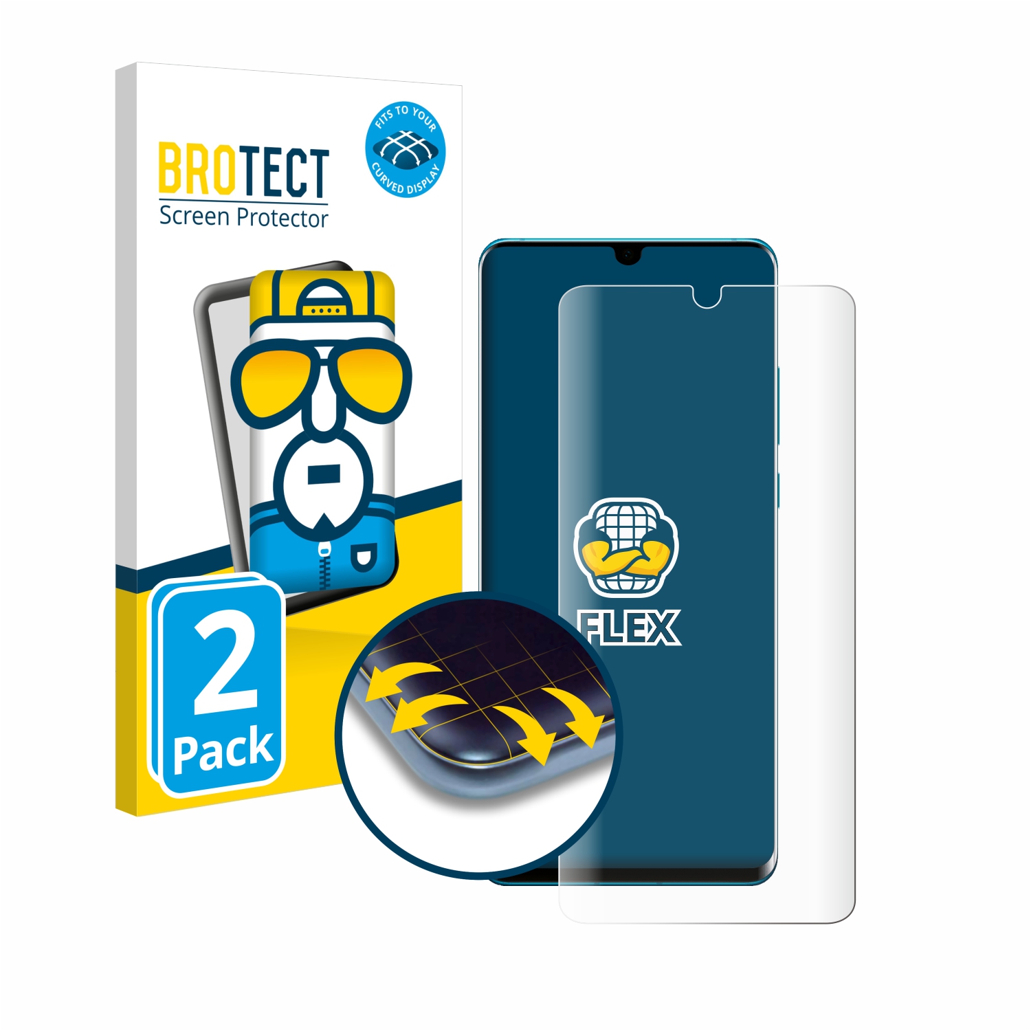 Brotect AirGlass Pellicola In Vetro Ibrido Per Huawei P20 – Durezza 9H, Extra Sottile, Made In Germany