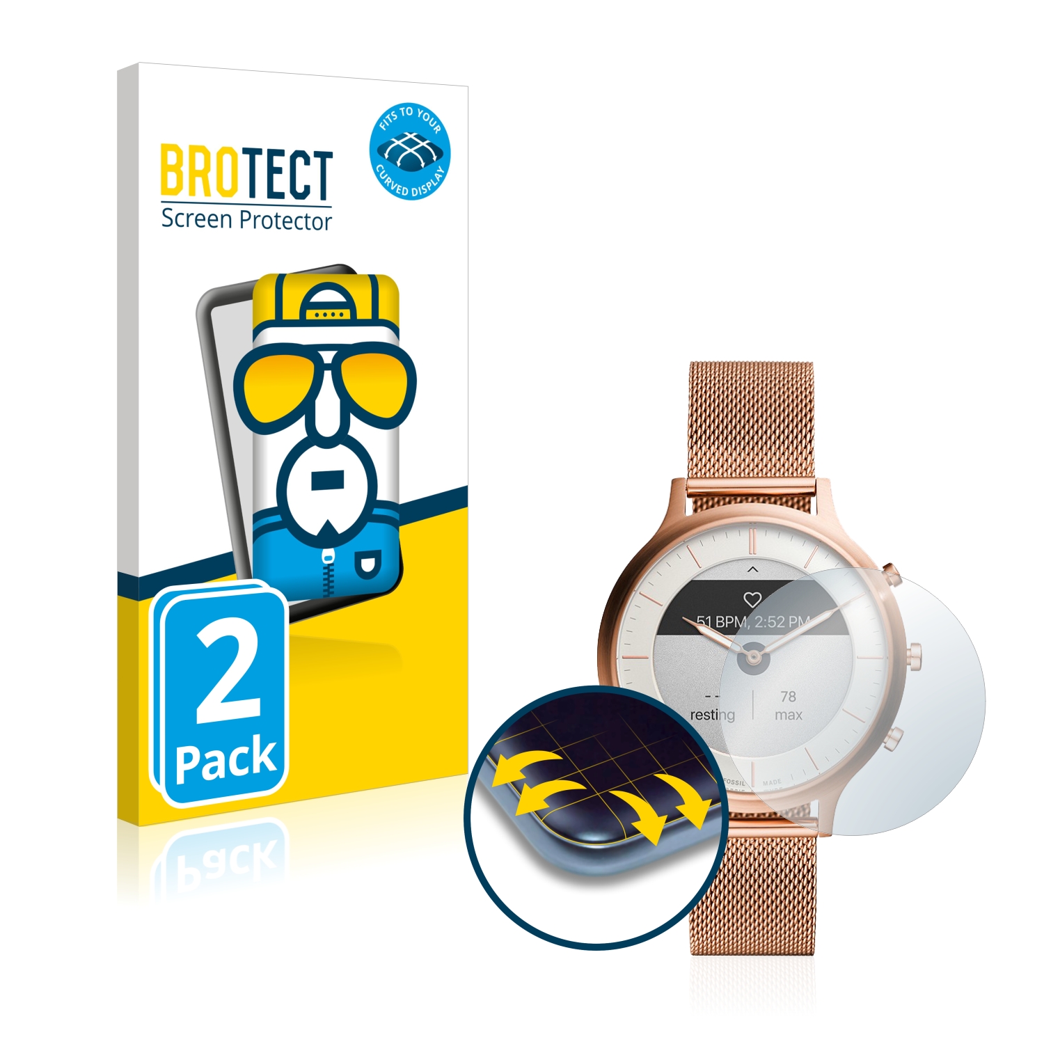 Protecteurs d'écran pour Fossil Charter HR - sans frais de port |  protectionfilms24.fr