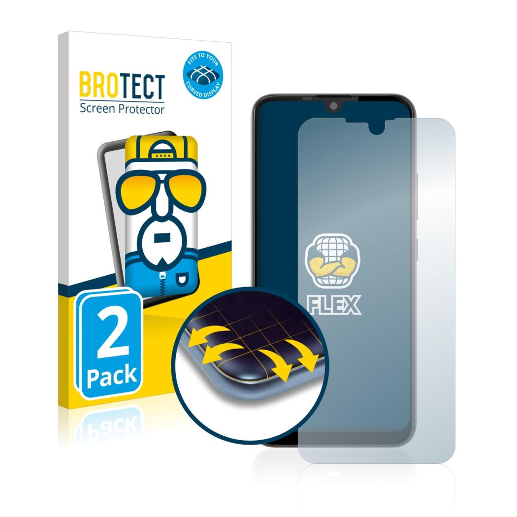 Vorderseite einer Produktverpackung mit dem Markenlogo BROTECT. Daneben ist das Gerät Gigaset GS190 mit dem zugehörigen Displa