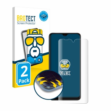 Parte frontale di una confezione del prodotto con il logo del marchio BROTECT. Accanto è raffigurato il dispositivo Blackview 