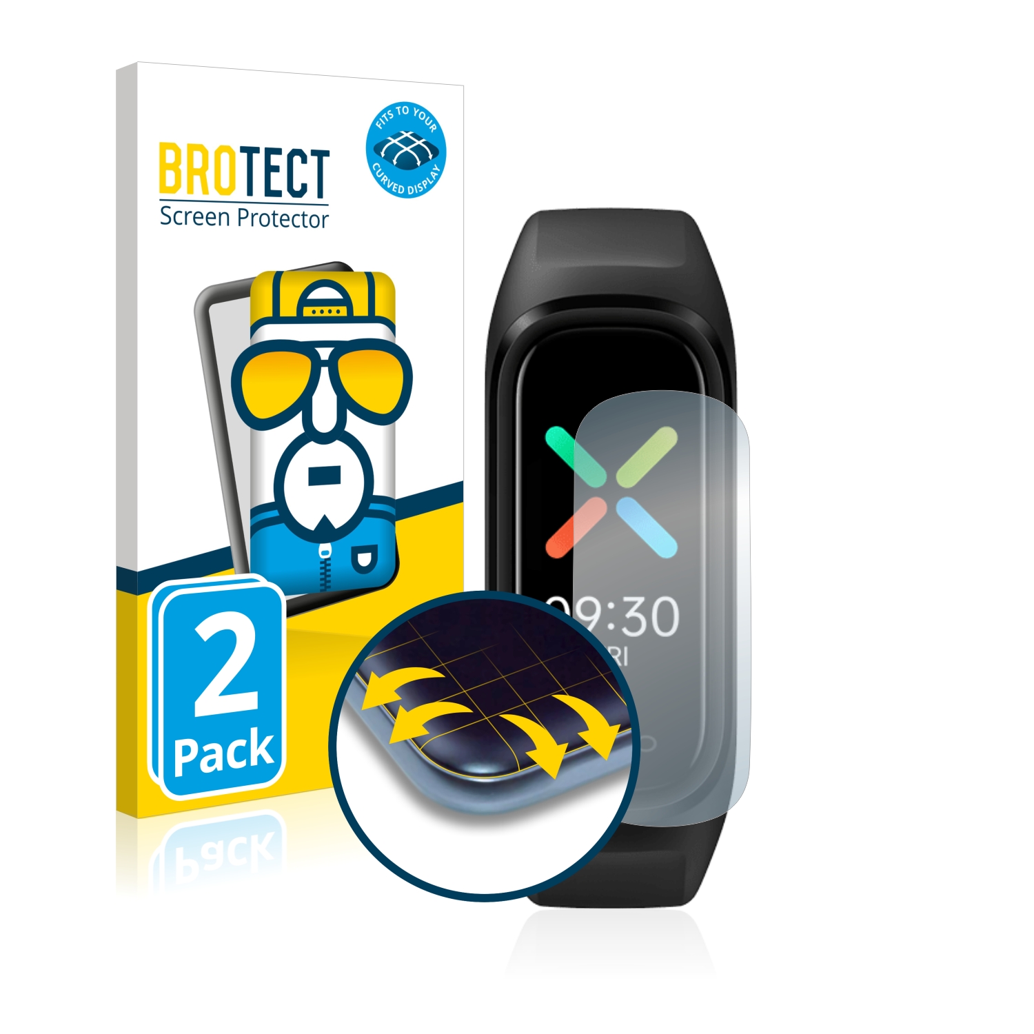 2x Full Cover Folie für Huawei Band 3 Pro 3D Full Edge Screen Display Schutz