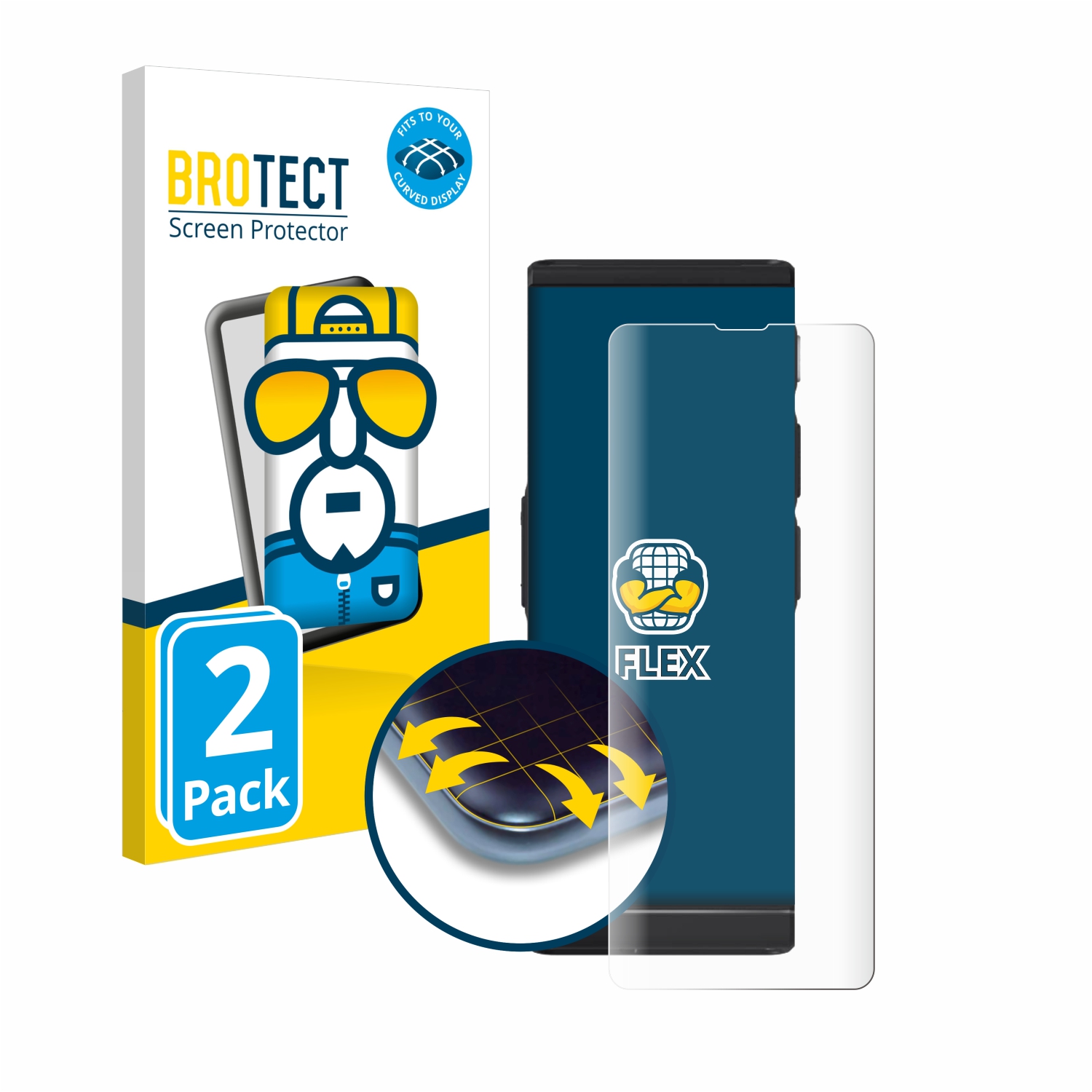 Brotect AirGlass Pellicola Protettiva In Vetro Ibrido Per Crosscall Core T4, Durezza 9H, Anti-impronta, Made In Germany, Trasparente - 2