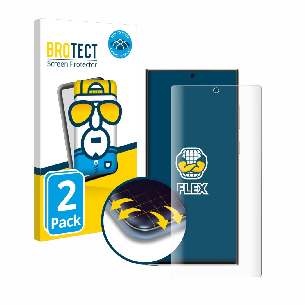 2x BROTECT Flex Full-Cover Protector de Pantalla Completa para Samsung  Galaxy S23 Ultra