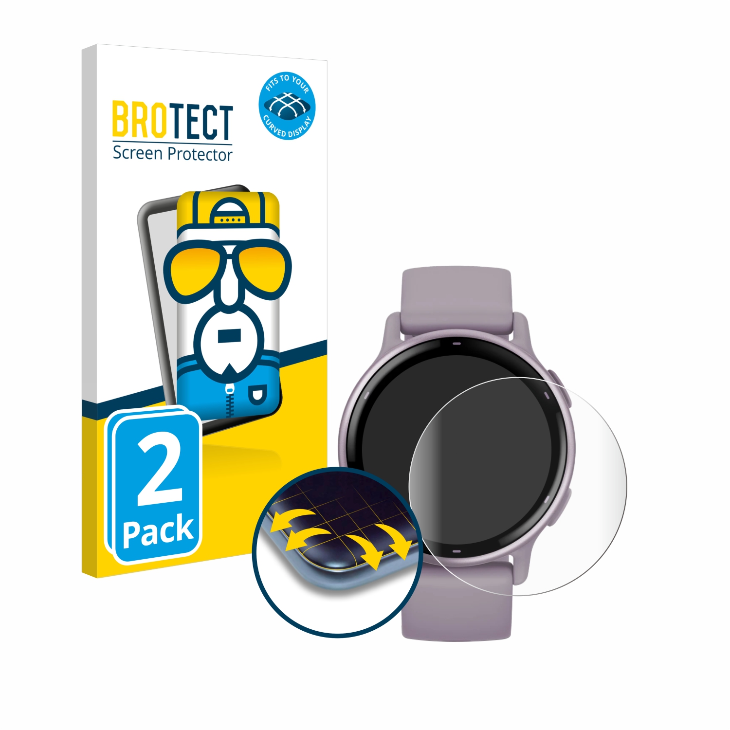 2x BROTECT Flex Full Cover Screen Protector for Garmin vivoactive 5 protectionfilms24