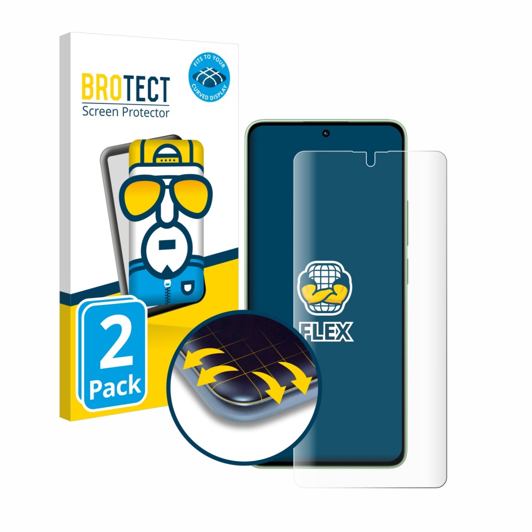 2x BROTECT Flex Full-Cover Protector de Pantalla Completa para