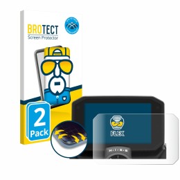 Front side of a product packaging with the brand logo BROTECT. Next to it is the device Honda Hornet CB/NC 2025 shown with the