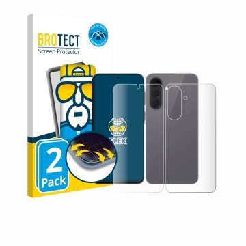 Parte frontale di una confezione del prodotto con il logo del marchio BROTECT. Accanto è raffigurato il dispositivo Samsung Ga