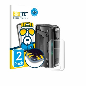 Face avant d’un emballage produit avec le logo de la marque BROTECT. À côté, l’appareil GeekVape Aegis Legend 5 est représenté