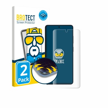 Parte frontale di una confezione del prodotto con il logo del marchio BROTECT. Accanto è raffigurato il dispositivo Samsung Ga