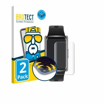 Parte frontale di una confezione del prodotto con il logo del marchio BROTECT. Accanto è raffigurato il dispositivo Huawei Ban