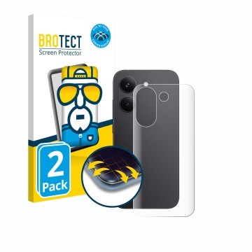 Parte frontale di una confezione del prodotto con il logo del marchio BROTECT. Accanto è raffigurato il dispositivo Xiaomi Poc