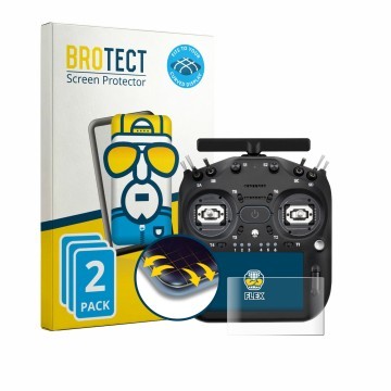Vorderseite einer Produktverpackung mit dem Markenlogo BROTECT. Daneben ist das Gerät Radiomaster TX16S MK3 mit dem zugehörige