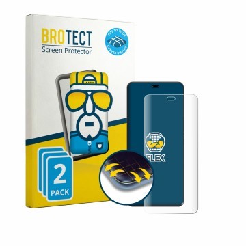Parte frontal de un envase de producto con el logotipo de la marca BROTECT. Al lado se muestra el dispositivo Honor 100 Pro co
