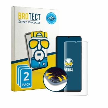 Vorderseite einer Produktverpackung mit dem Markenlogo BROTECT. Daneben ist das Gerät Honor X6d mit dem zugehörigen Displaysch