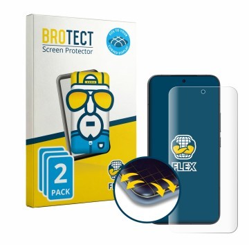 Vorderseite einer Produktverpackung mit dem Markenlogo BROTECT. Daneben ist das Gerät Xiaomi 17T Pro mit dem zugehörigen Displ
