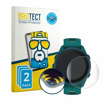 Vorderseite einer Produktverpackung mit dem Markenlogo BROTECT. Daneben ist das Gerät Garmin Forerunner 170 Music mit dem zuge