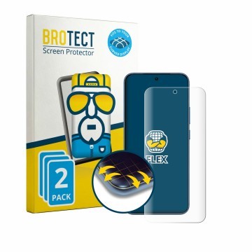 Vorderseite einer Produktverpackung mit dem Markenlogo BROTECT. Daneben ist das Gerät Vivo Y600 Turbo mit dem zugehörigen Disp