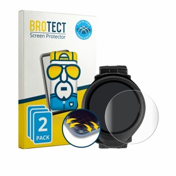 Vorderseite einer Produktverpackung mit dem Markenlogo BROTECT. Daneben ist das Gerät Mares Puck Lite mit dem zugehörigen Disp